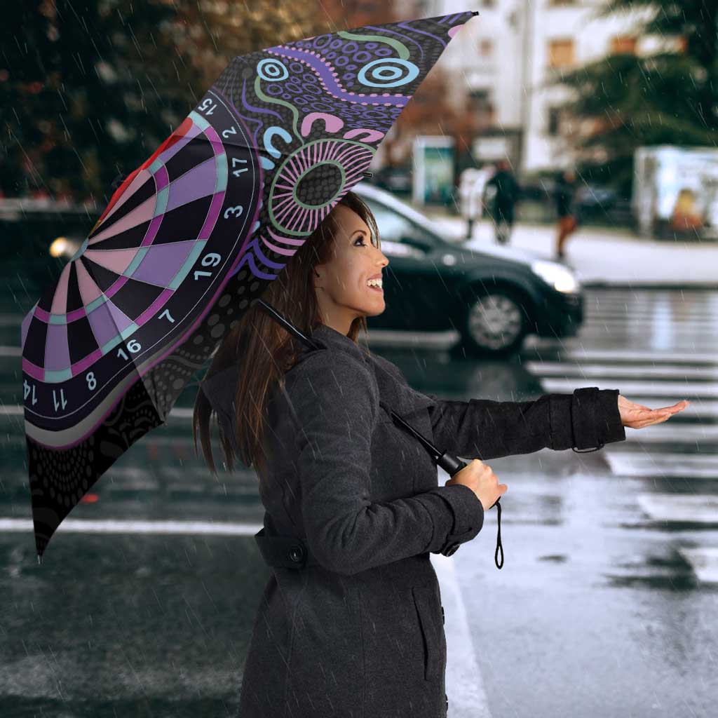 First Nations Darts NAIDOC 2026 Umbrella Aboriginal Dot Art Dartboard Purple