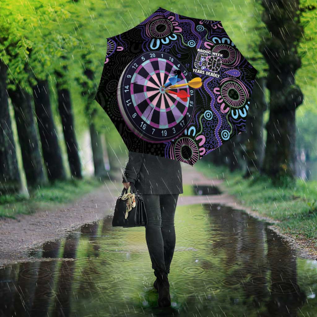First Nations Darts NAIDOC 2026 Umbrella Aboriginal Dot Art Dartboard Purple