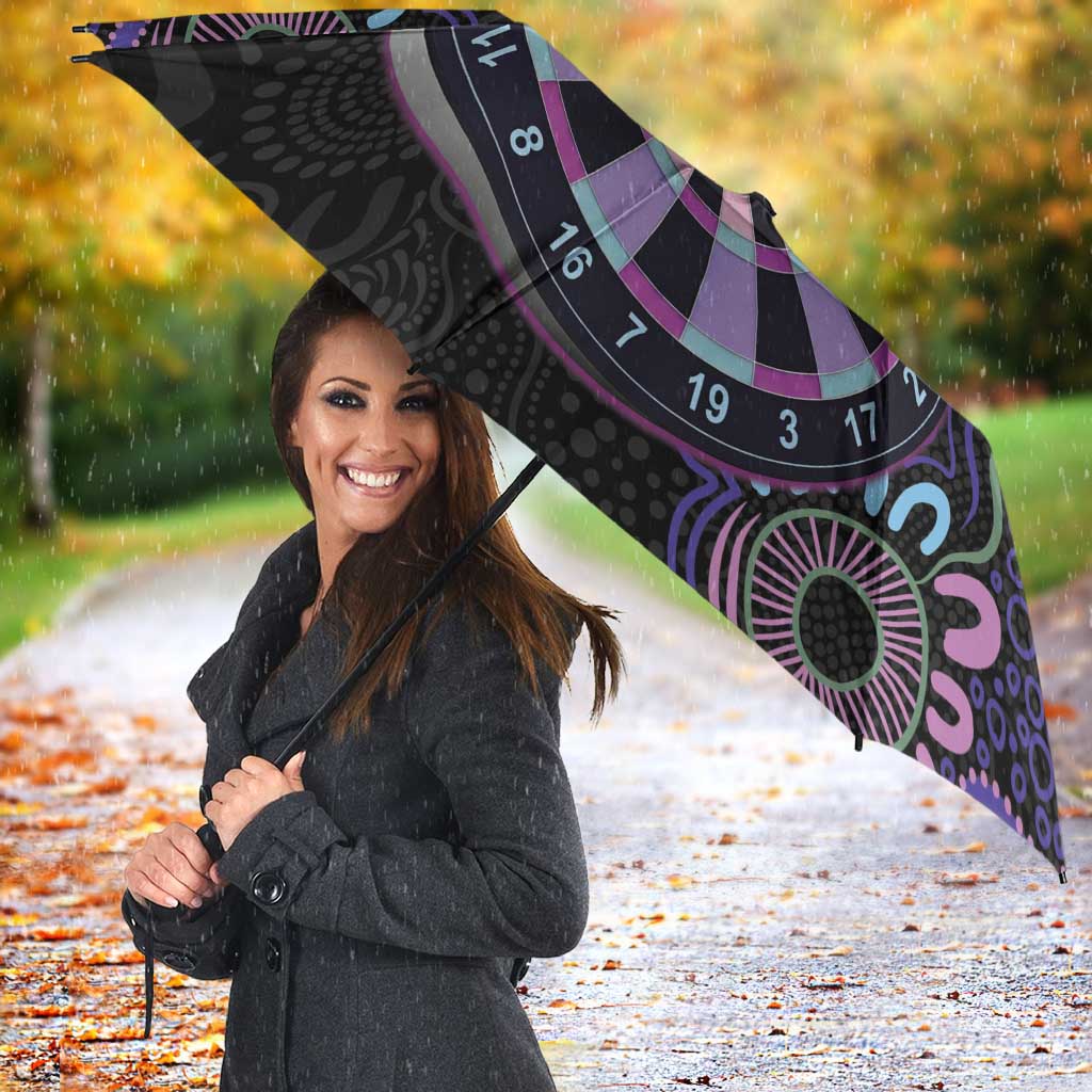 First Nations Darts NAIDOC 2026 Umbrella Aboriginal Dot Art Dartboard Purple