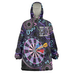 First Nations Darts NAIDOC 2026 Wearable Blanket Hoodie Aboriginal Dot Art Dartboard Purple