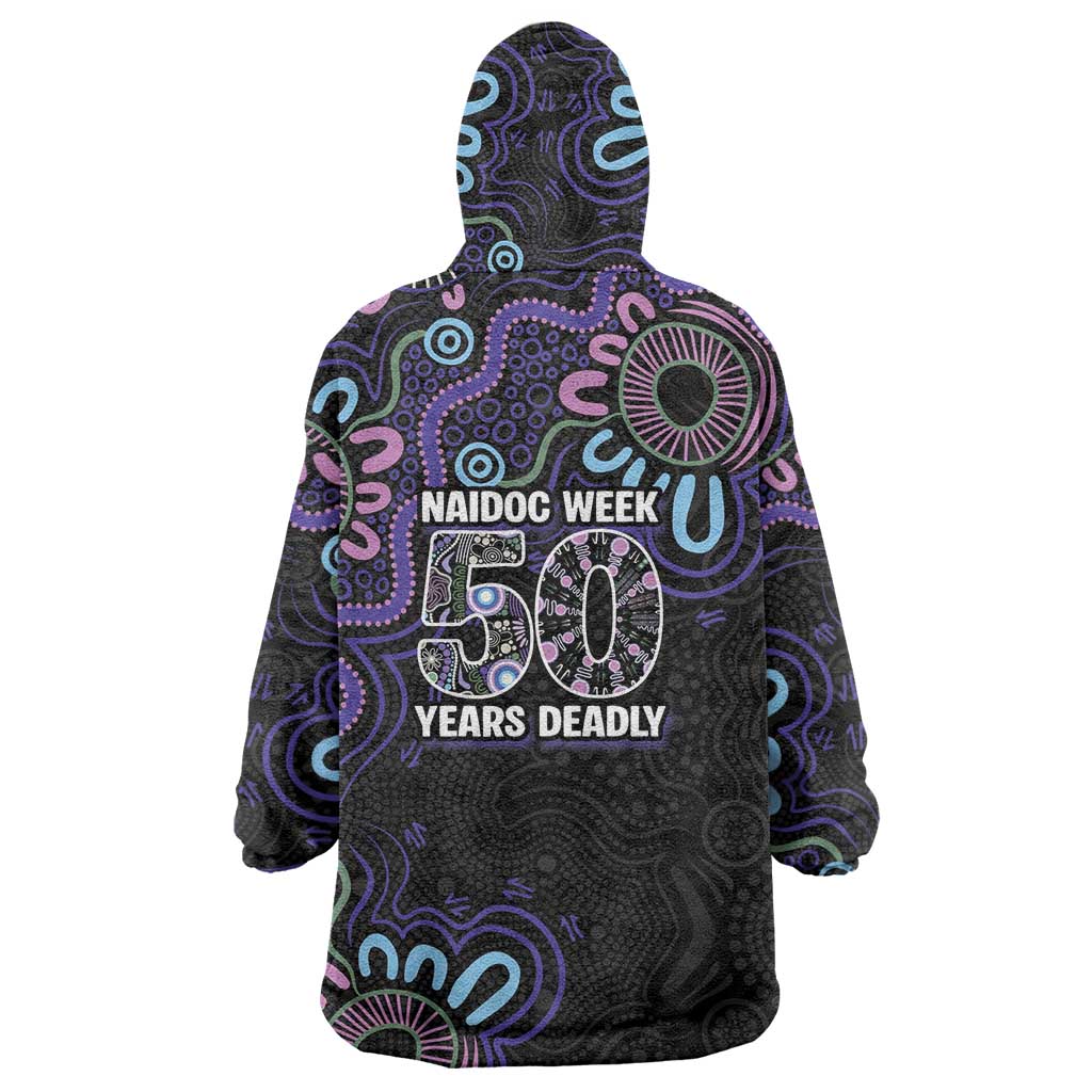 First Nations Darts NAIDOC 2026 Wearable Blanket Hoodie Aboriginal Dot Art Dartboard Purple