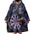 First Nations Darts NAIDOC 2026 Wearable Blanket Hoodie Aboriginal Dot Art Dartboard Purple