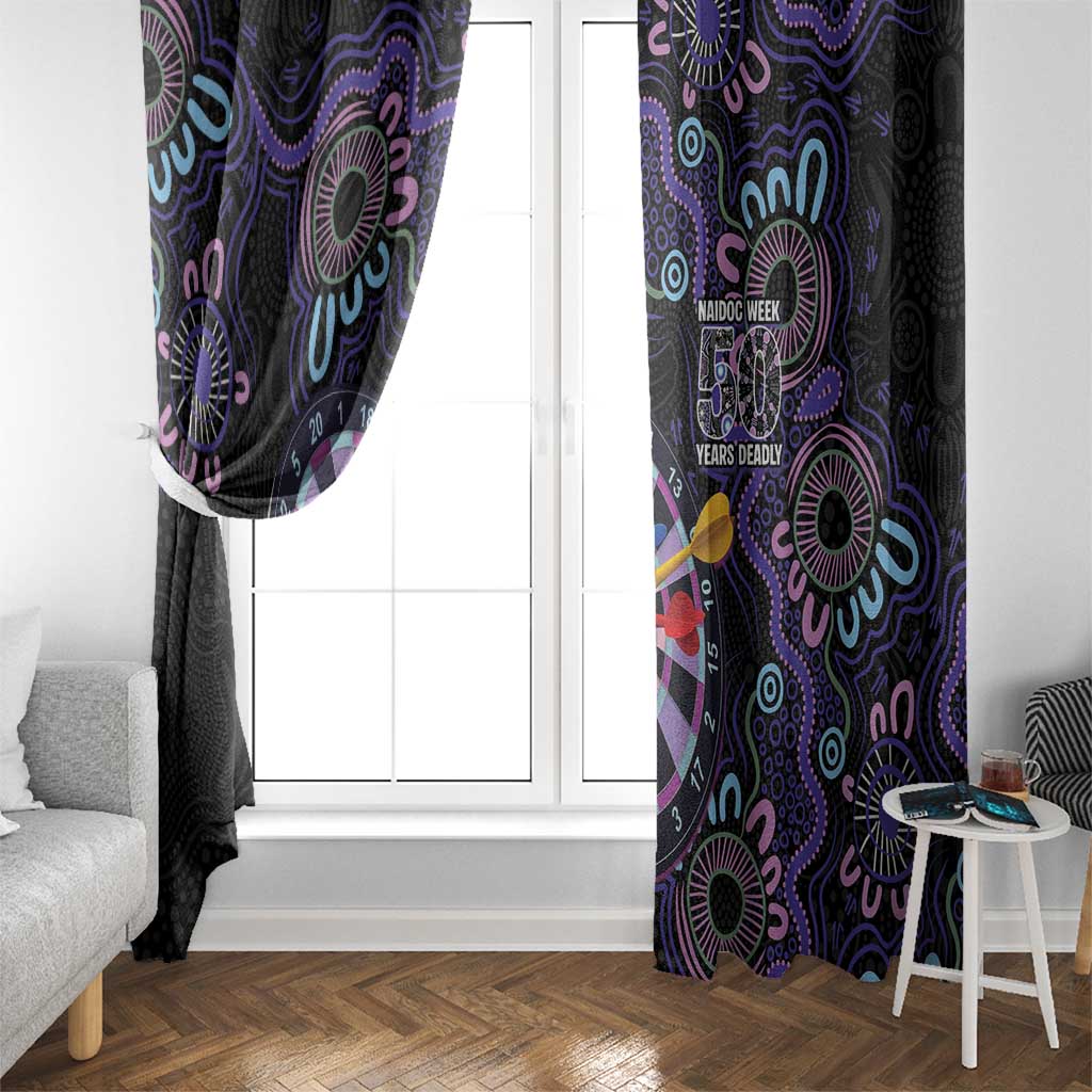 First Nations Darts NAIDOC 2026 Window Curtain Aboriginal Dot Art Dartboard Purple