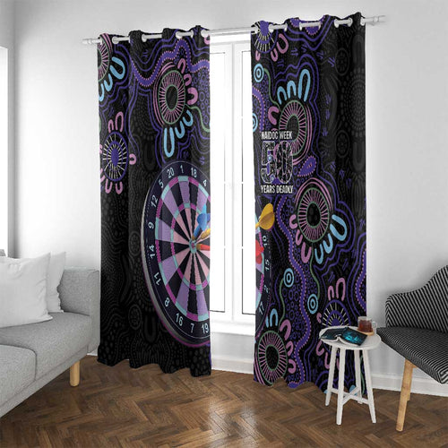 First Nations Darts NAIDOC 2026 Window Curtain Aboriginal Dot Art Dartboard Purple