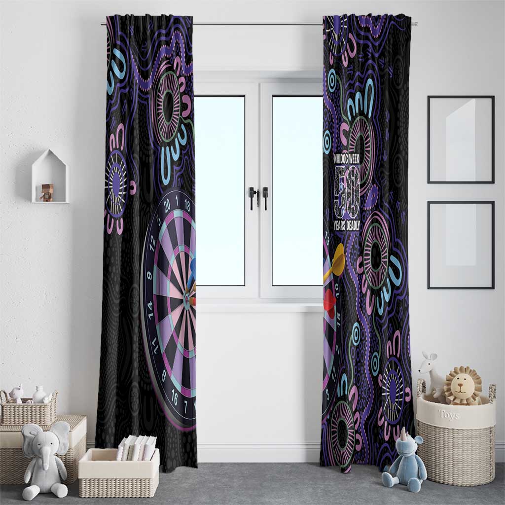 First Nations Darts NAIDOC 2026 Window Curtain Aboriginal Dot Art Dartboard Purple