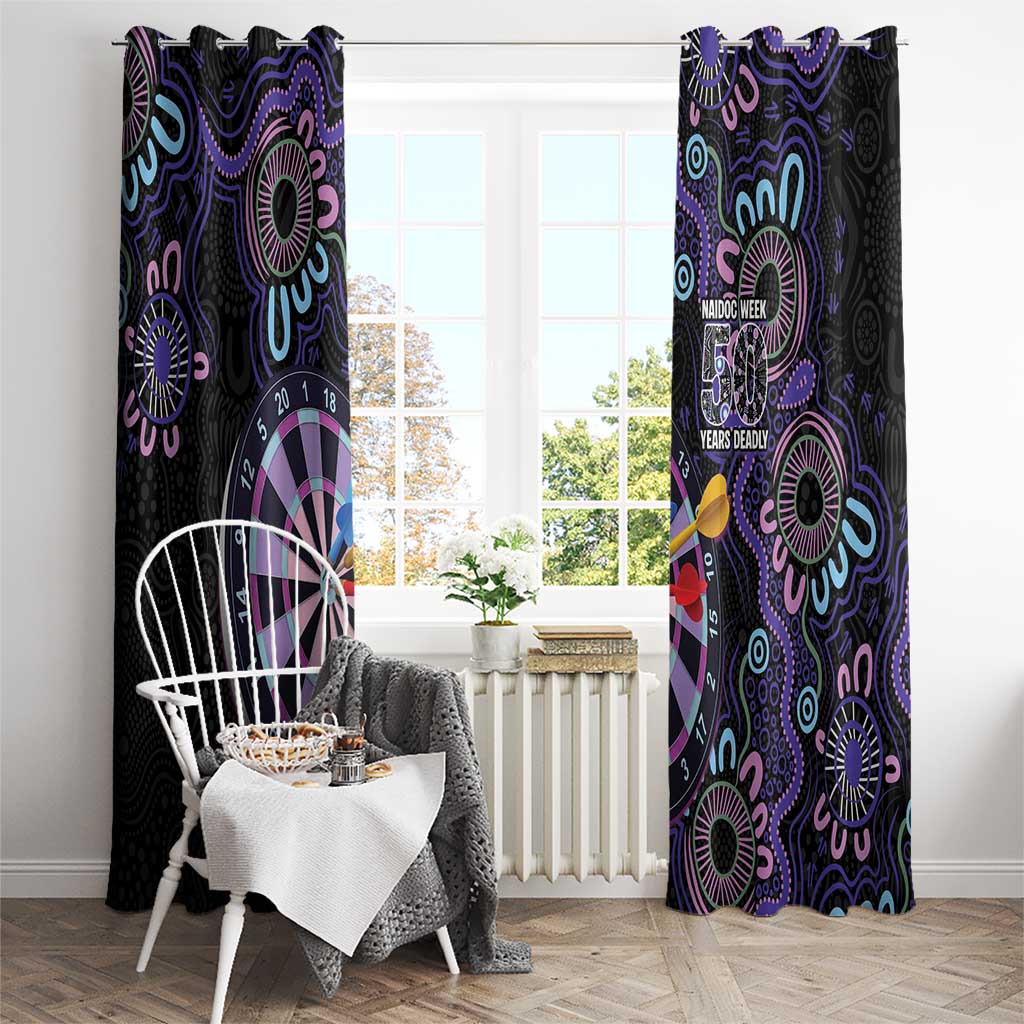 First Nations Darts NAIDOC 2026 Window Curtain Aboriginal Dot Art Dartboard Purple
