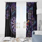 First Nations Darts NAIDOC 2026 Window Curtain Aboriginal Dot Art Dartboard Purple