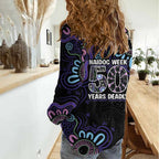 First Nations Darts NAIDOC 2026 Women Casual Shirt Aboriginal Dot Art Dartboard Purple