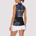 First Nations Darts NAIDOC 2026 Women Sleeveless Polo Shirt Aboriginal Dot Art Dartboard Purple