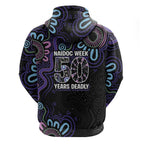 First Nations Darts NAIDOC 2026 Zip Hoodie Aboriginal Dot Art Dartboard Purple