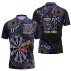 First Nations Darts NAIDOC 2026 Zipper Polo Shirt Aboriginal Dot Art Dartboard Purple