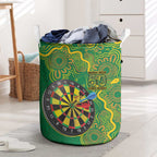 First Nations Darts NAIDOC 2026 Laundry Basket Aboriginal Dot Art Dartboard Green