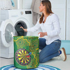 First Nations Darts NAIDOC 2026 Laundry Basket Aboriginal Dot Art Dartboard Green
