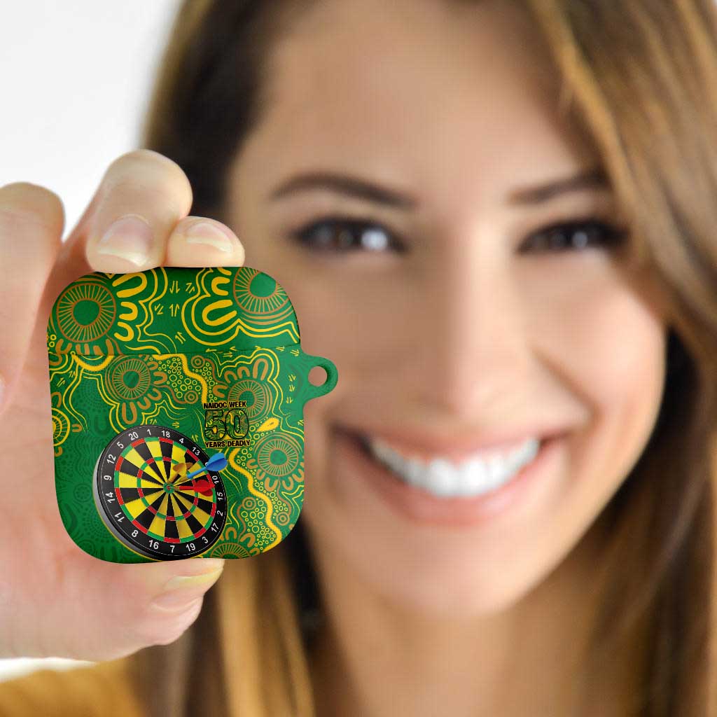 First Nations Darts NAIDOC 2026 AirPods Case Aboriginal Dot Art Dartboard Green