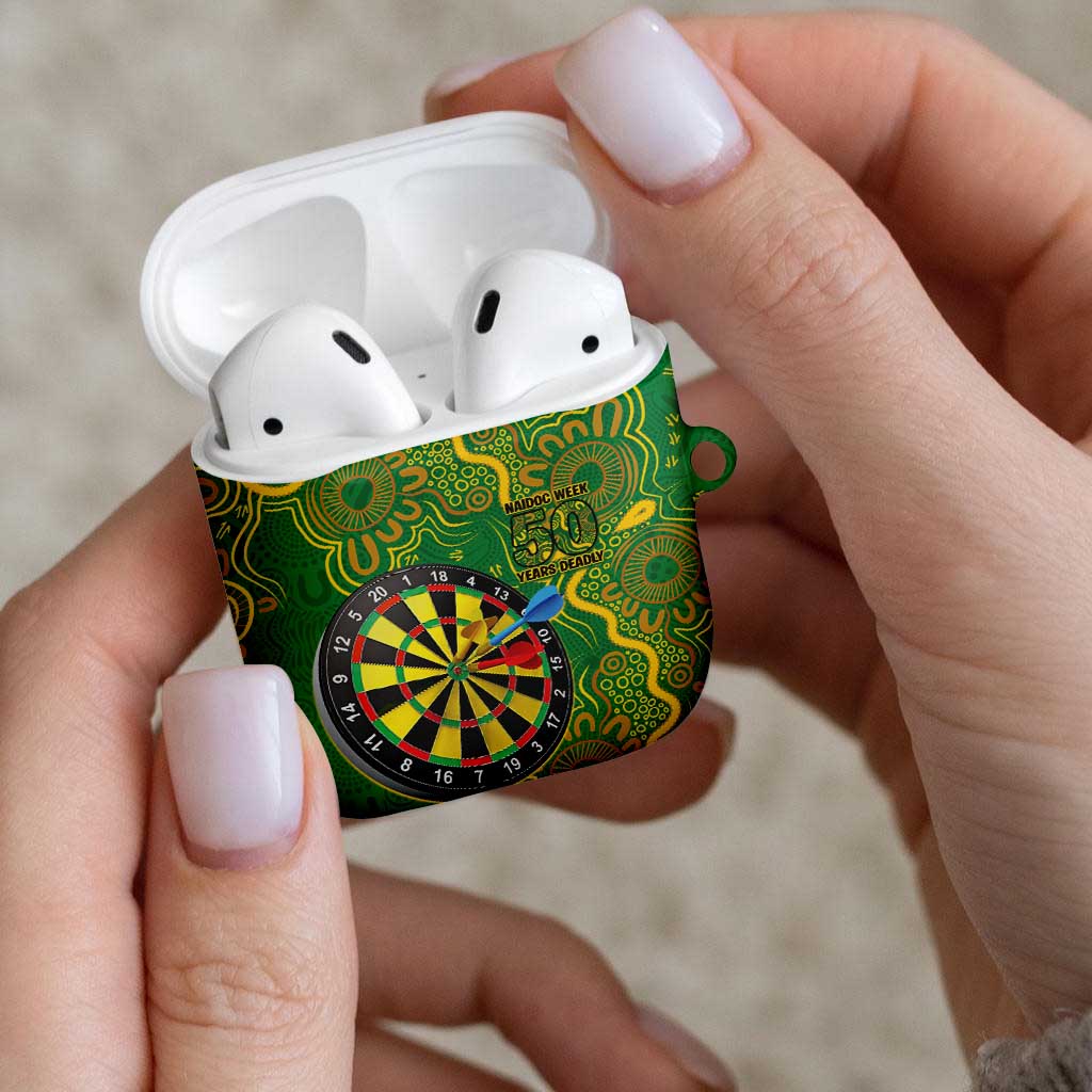 First Nations Darts NAIDOC 2026 AirPods Case Aboriginal Dot Art Dartboard Green