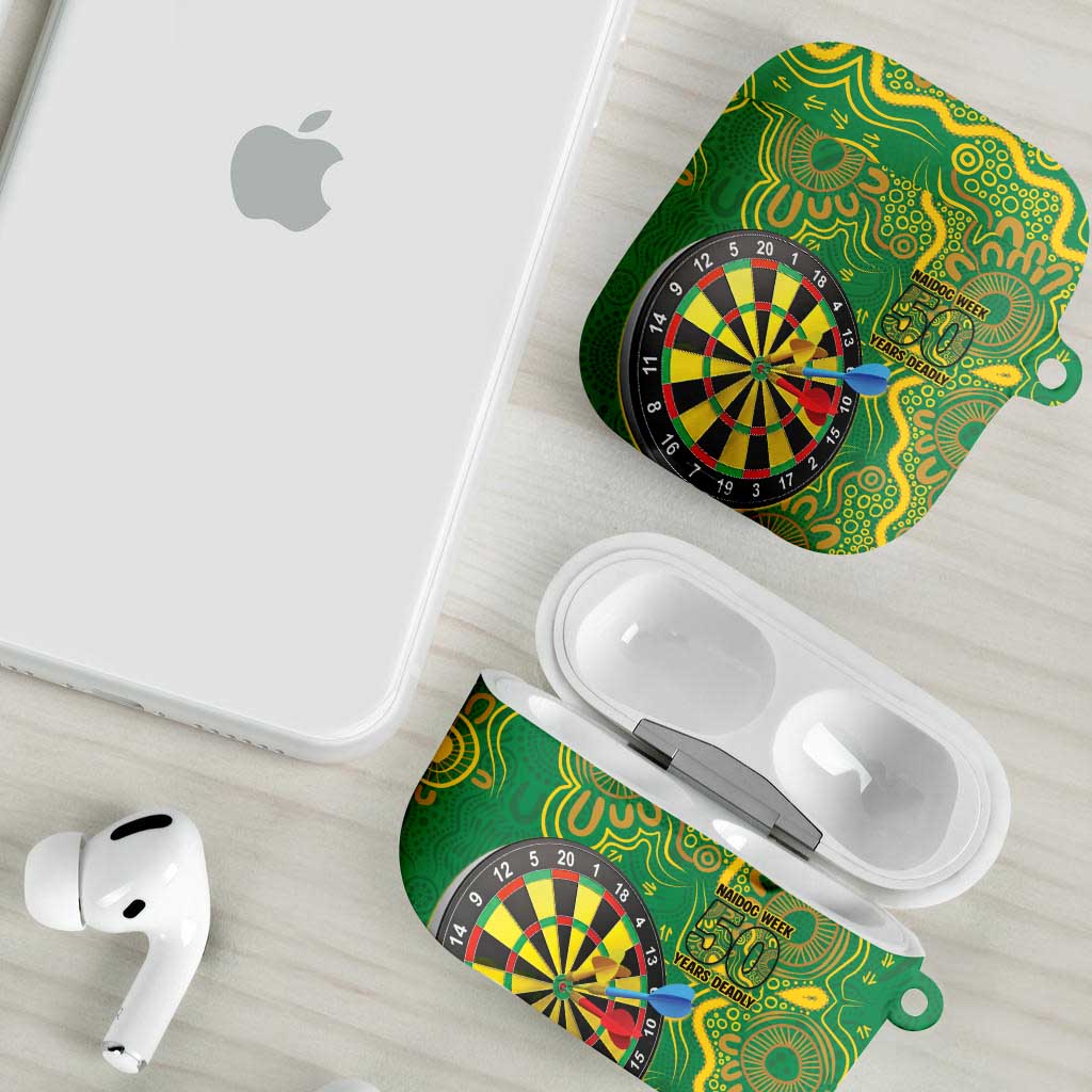 First Nations Darts NAIDOC 2026 AirPods Case Aboriginal Dot Art Dartboard Green