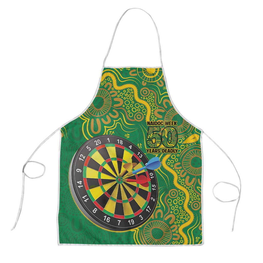 First Nations Darts NAIDOC 2026 Apron Aboriginal Dot Art Dartboard Green