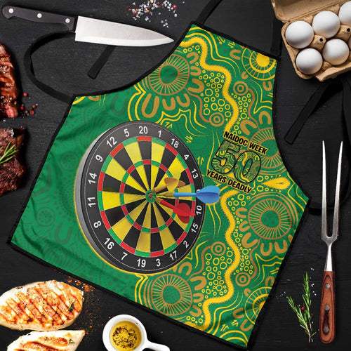 First Nations Darts NAIDOC 2026 Apron Aboriginal Dot Art Dartboard Green