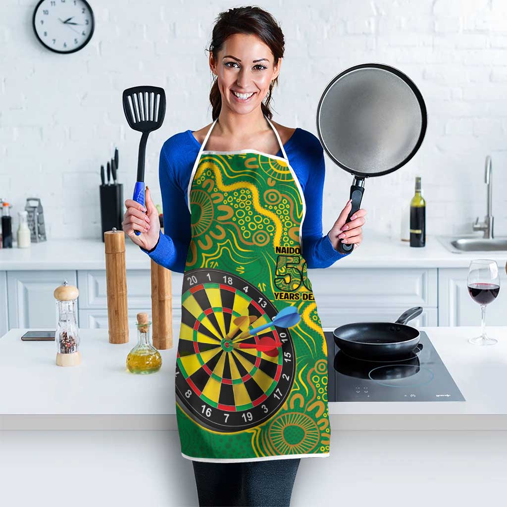 First Nations Darts NAIDOC 2026 Apron Aboriginal Dot Art Dartboard Green