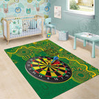First Nations Darts NAIDOC 2026 Area Rug Aboriginal Dot Art Dartboard Green