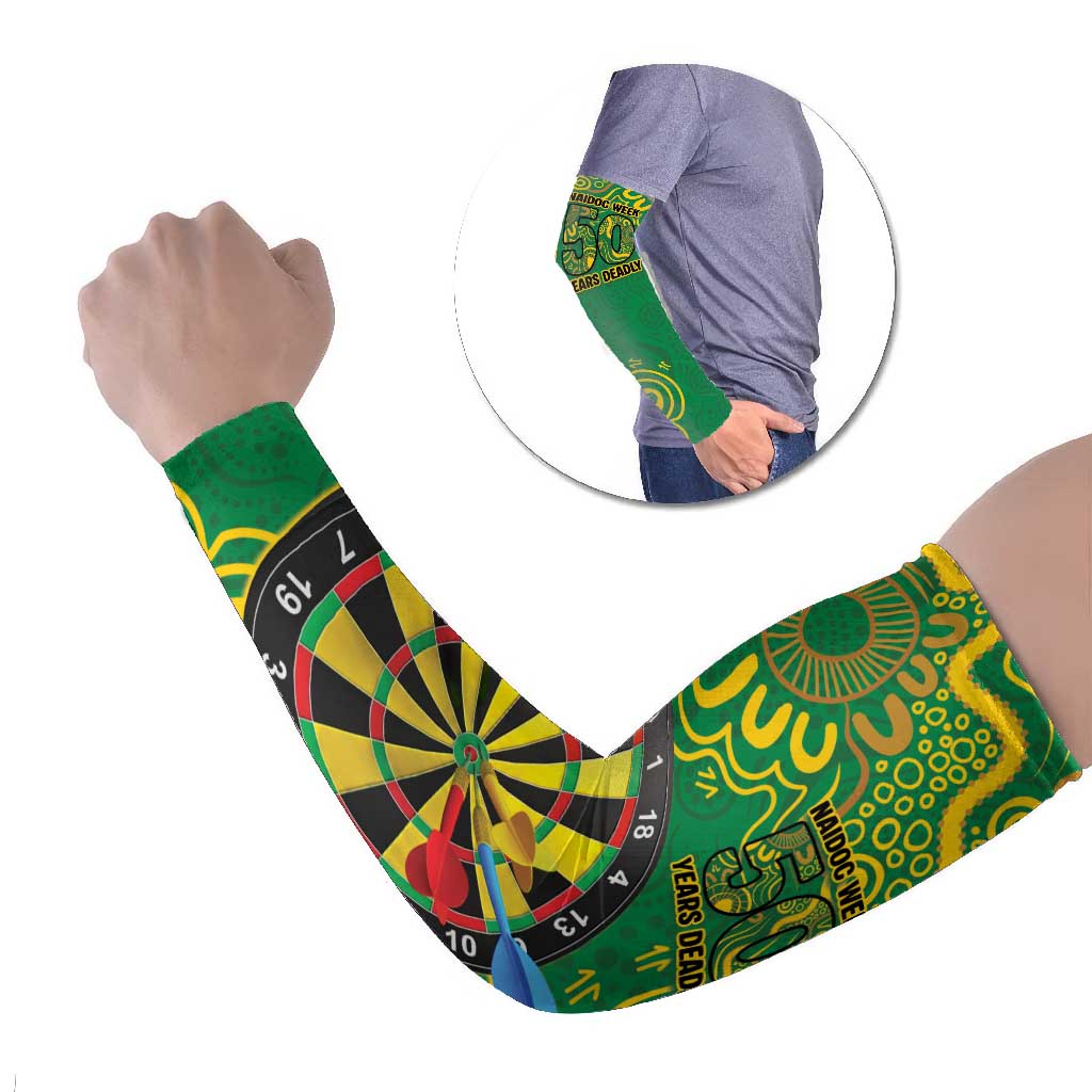 First Nations Darts NAIDOC 2026 Arm Sleeves Aboriginal Dot Art Dartboard Green