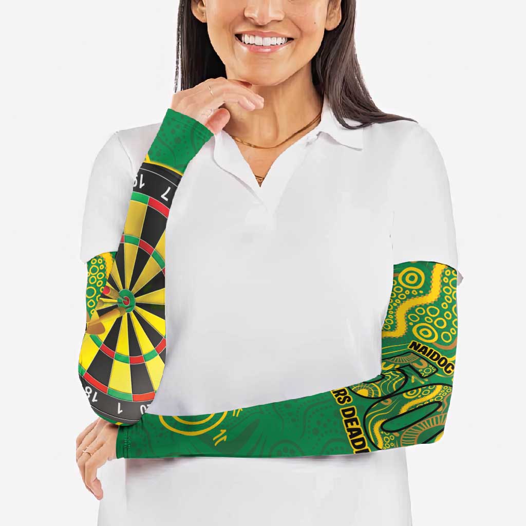 First Nations Darts NAIDOC 2026 Arm Sleeves Aboriginal Dot Art Dartboard Green