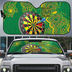 First Nations Darts NAIDOC 2026 Auto Sun Shade Aboriginal Dot Art Dartboard Green