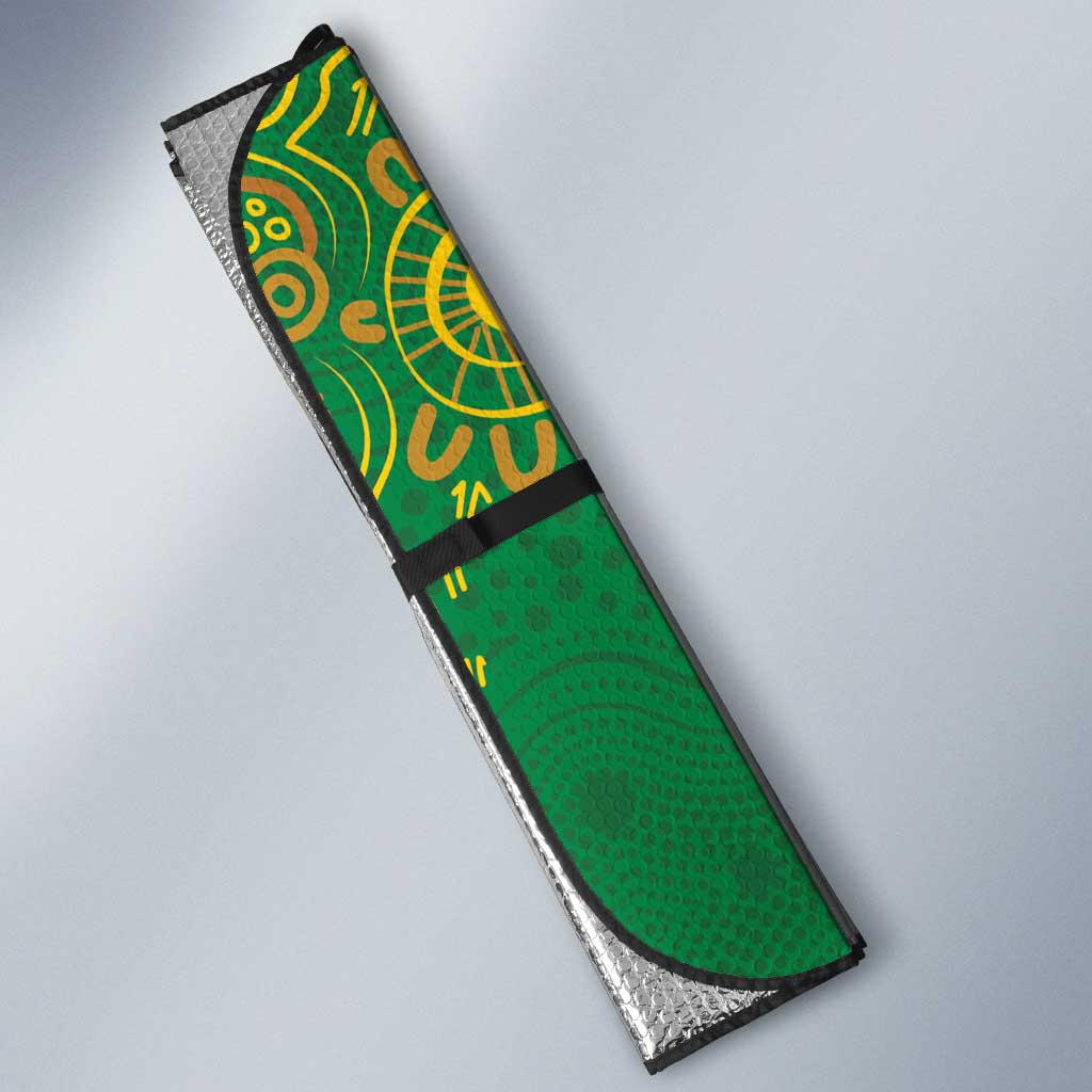 First Nations Darts NAIDOC 2026 Auto Sun Shade Aboriginal Dot Art Dartboard Green