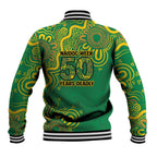 First Nations Darts NAIDOC 2026 Baseball Jacket Aboriginal Dot Art Dartboard Green