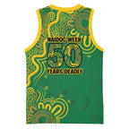 First Nations Darts NAIDOC 2026 Basketball Jersey Aboriginal Dot Art Dartboard Green