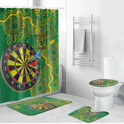 First Nations Darts NAIDOC 2026 Bathroom Set Aboriginal Dot Art Dartboard Green