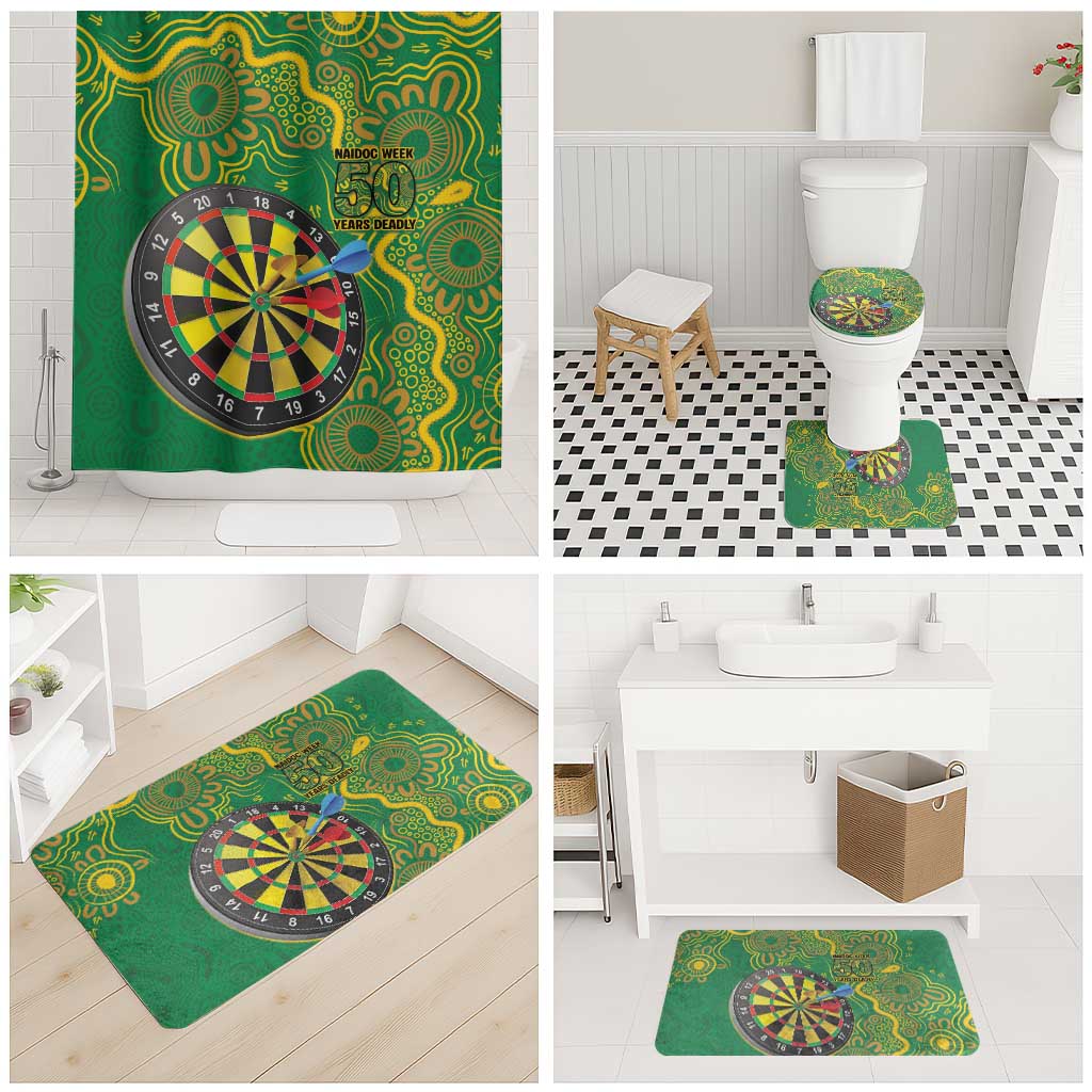 First Nations Darts NAIDOC 2026 Bathroom Set Aboriginal Dot Art Dartboard Green