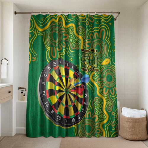 First Nations Darts NAIDOC 2026 Bathroom Set Aboriginal Dot Art Dartboard Green