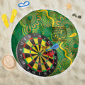 First Nations Darts NAIDOC 2026 Beach Blanket Aboriginal Dot Art Dartboard Green