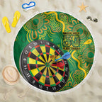 First Nations Darts NAIDOC 2026 Beach Blanket Aboriginal Dot Art Dartboard Green