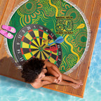 First Nations Darts NAIDOC 2026 Beach Blanket Aboriginal Dot Art Dartboard Green