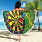 First Nations Darts NAIDOC 2026 Beach Blanket Aboriginal Dot Art Dartboard Green