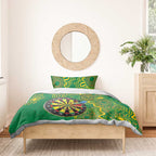 First Nations Darts NAIDOC 2026 Bedding Set Aboriginal Dot Art Dartboard Green