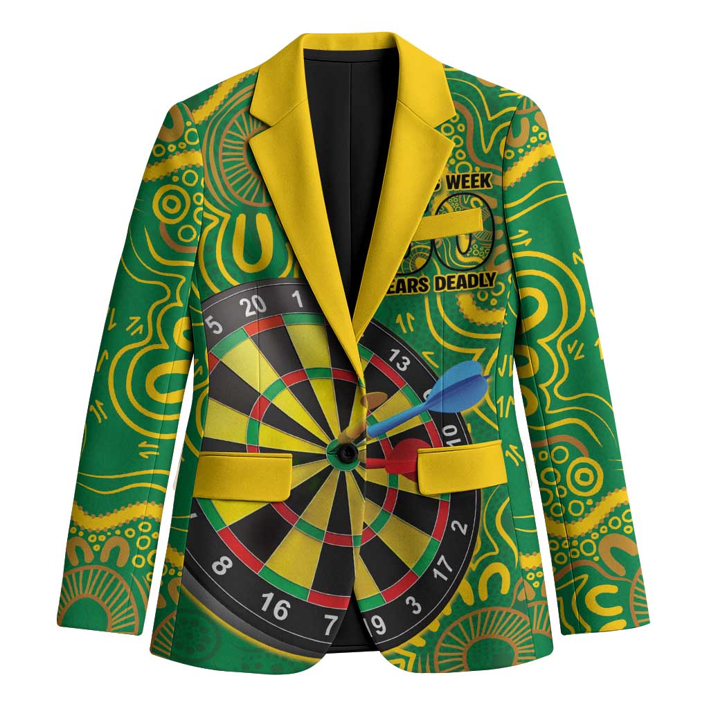 First Nations Darts NAIDOC 2026 Blazer Aboriginal Dot Art Dartboard Green