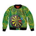 First Nations Darts NAIDOC 2026 Bomber Jacket Aboriginal Dot Art Dartboard Green