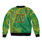 First Nations Darts NAIDOC 2026 Bomber Jacket Aboriginal Dot Art Dartboard Green