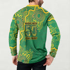 First Nations Darts NAIDOC 2026 Button Sweatshirt Aboriginal Dot Art Dartboard Green