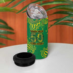 First Nations Darts NAIDOC 2026 4 in 1 Can Cooler Tumbler Aboriginal Dot Art Dartboard Green