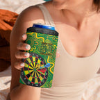 First Nations Darts NAIDOC 2026 4 in 1 Can Cooler Tumbler Aboriginal Dot Art Dartboard Green