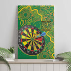 First Nations Darts NAIDOC 2026 Canvas Wall Art Aboriginal Dot Art Dartboard Green