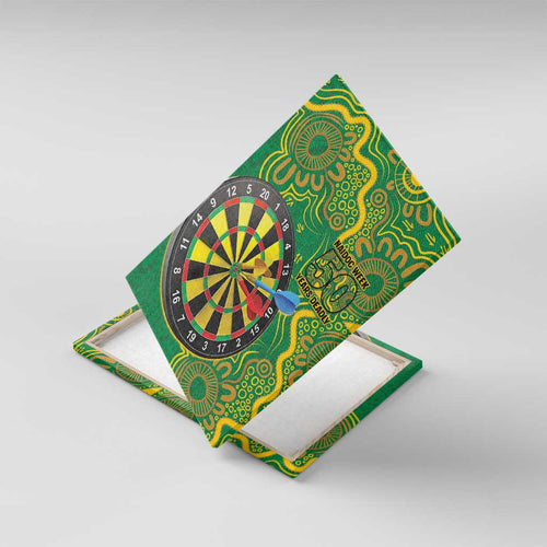 First Nations Darts NAIDOC 2026 Canvas Wall Art Aboriginal Dot Art Dartboard Green