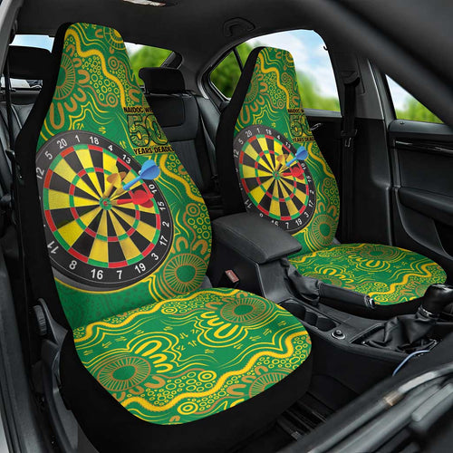 First Nations Darts NAIDOC 2026 Car Seat Cover Aboriginal Dot Art Dartboard Green