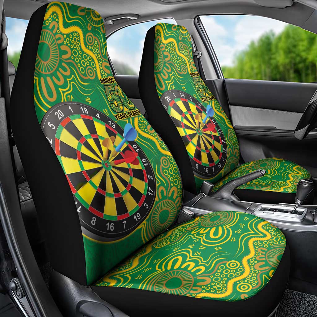 First Nations Darts NAIDOC 2026 Car Seat Cover Aboriginal Dot Art Dartboard Green