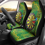 First Nations Darts NAIDOC 2026 Car Seat Cover Aboriginal Dot Art Dartboard Green