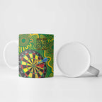First Nations Darts NAIDOC 2026 Ceramic Mug Aboriginal Dot Art Dartboard Green
